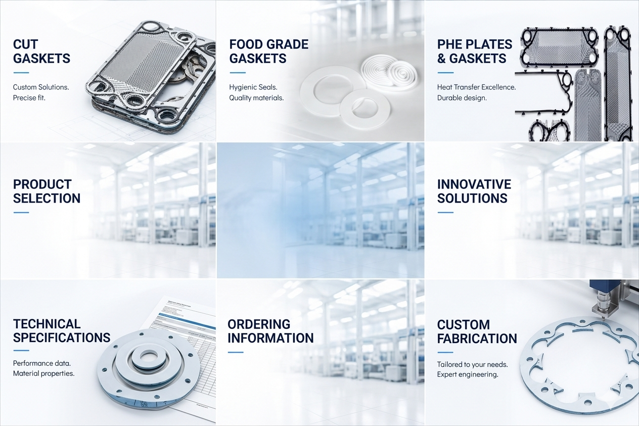 Cut Gaskets, Food Grade Gaskets, PHE Plates & Gaskets